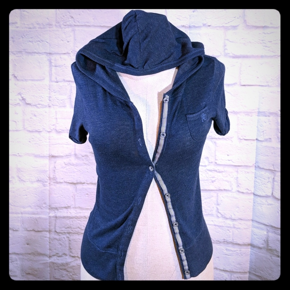 Aeropostale short sleeve hoodie blue S M